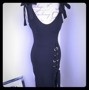 Fashion Nova Black Midi-Dress